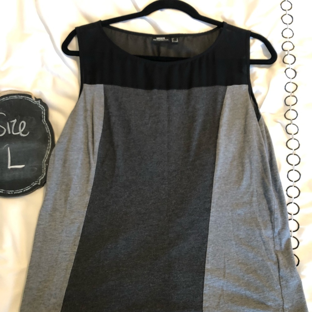 Mexx Black and Gray Color Block Tank Top
